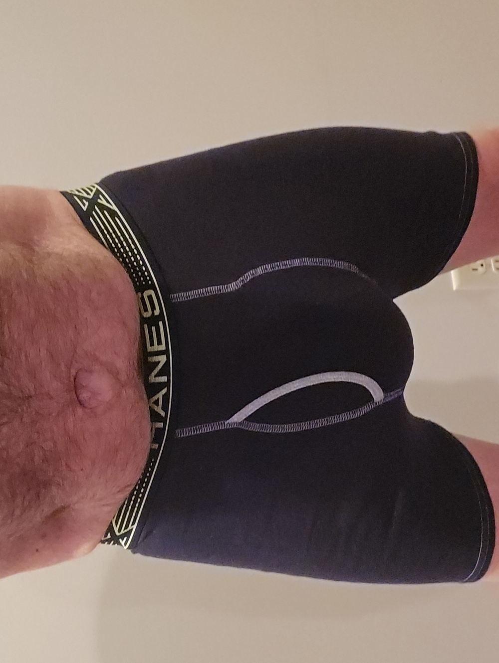 Hanes Black Men's Boxer Briefs with Contrast Stitching